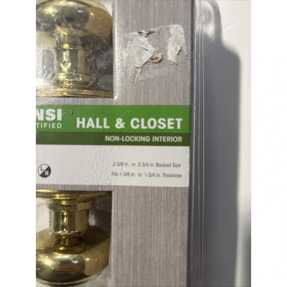 Tru Bolt Hall Passage Knob Set Sentinel Gold Finish Ball Handle Used